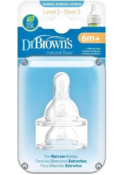 Dr.browns Dar Ağız 3.evre 2li Silikon Biberon Emziği