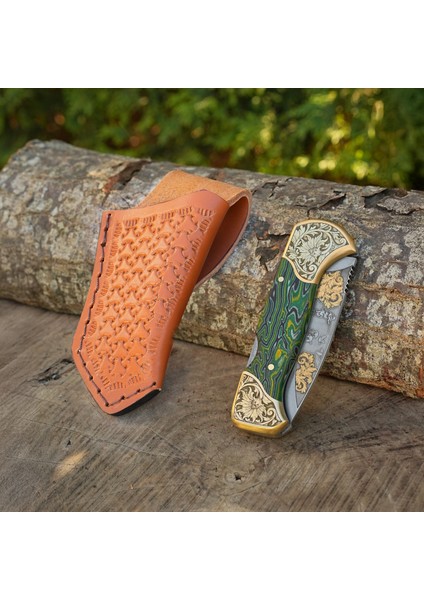 Katlanır Model - N690 Çelik -Avcı Gravür Işleme - Çift Balçak Altın Kaplama fiyatları