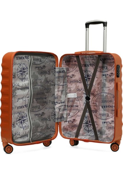 Newyork -B Abs 5pr Kıremıt Unisex Büyük Boy Valiz modelleri