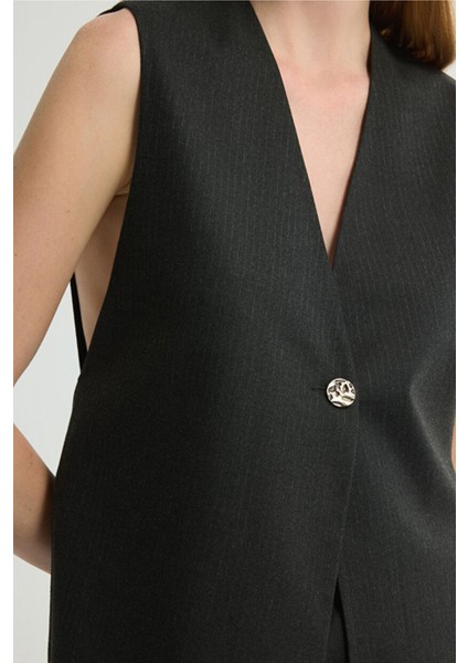 V Yaka Önü Düğmeli Yelek C.antrasit 179L8868002 fiyatları