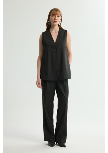 V Yaka Önü Düğmeli Yelek C.antrasit 179L8868002 modelleri