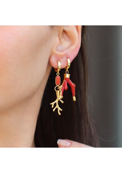 Mercan Gold Gümüş Küpe