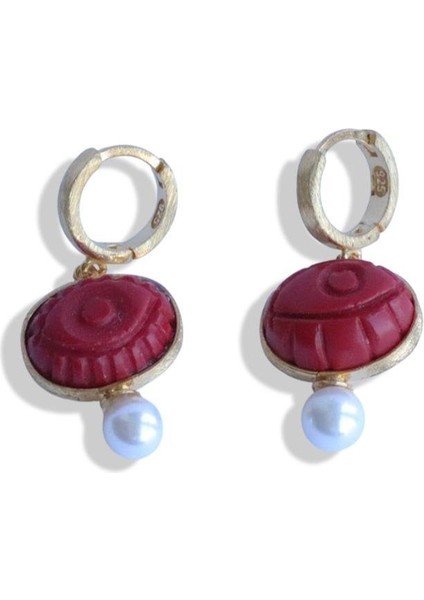 Mercan Göz Inci Gold Gümüş Küpe fırsatları