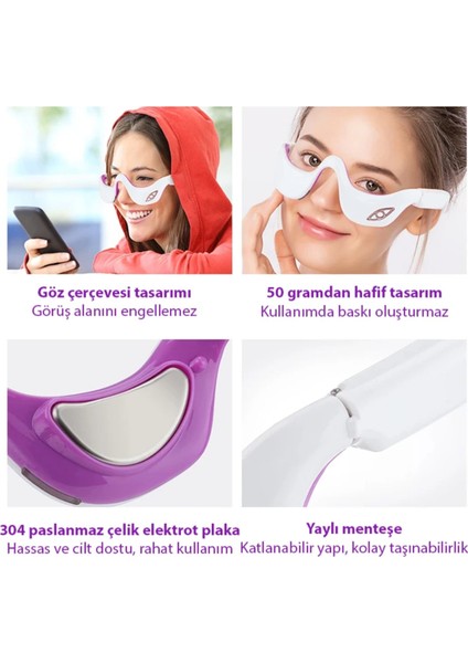 Göz altı kırışık sarkma önleyici göz masaj aleti kırışlık giderici dinlendirici masaj aleti