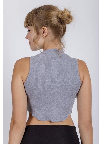 Sıfır Kollu Büstiyer Kısa Penye Crop T-Shirt modelleri