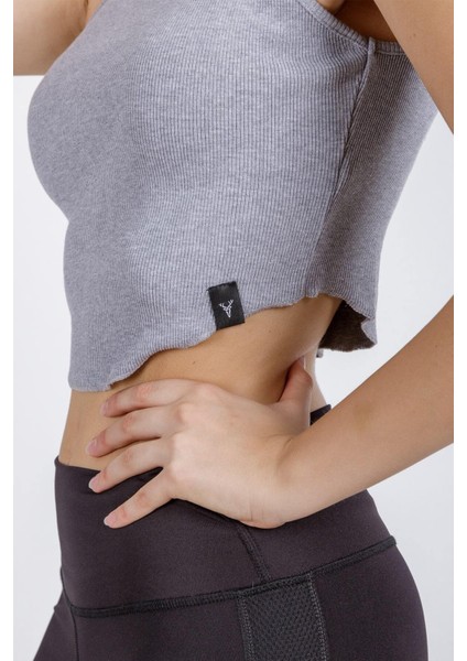 Sıfır Kollu Büstiyer Kısa Penye Crop T-Shirt indirimleri