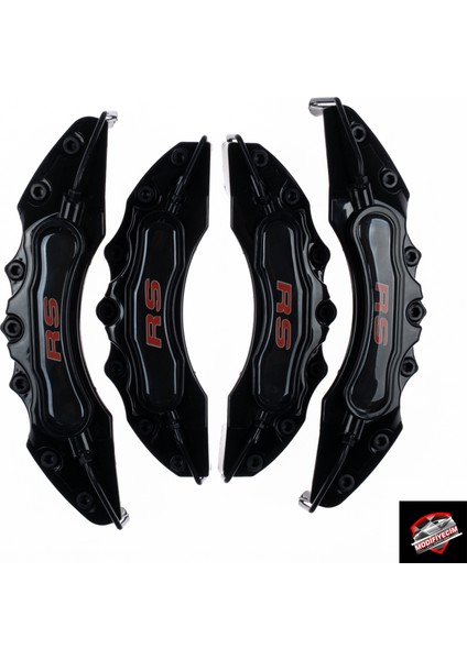 Siyah Ford Rs (Kırmızı) 4'lü Kaliper Seti Yapıştırma Logolu