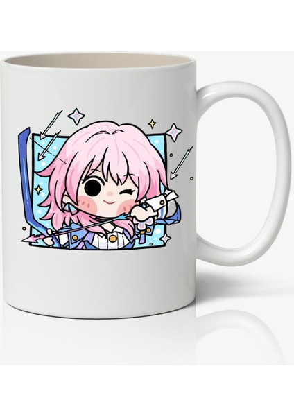 Honkai Star Rail Emote Avatar Anime Temalı Beyaz Kupa Bardak Sevgiliye Arkadaşa Hediye