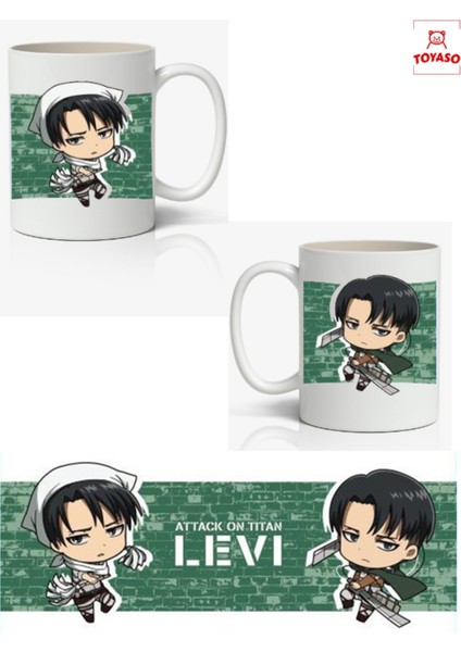Attack On Titan Levi Ackerman Anime Temalı Beyaz Kupa Bardak Sevgiliye Arkadaşa Hediye
