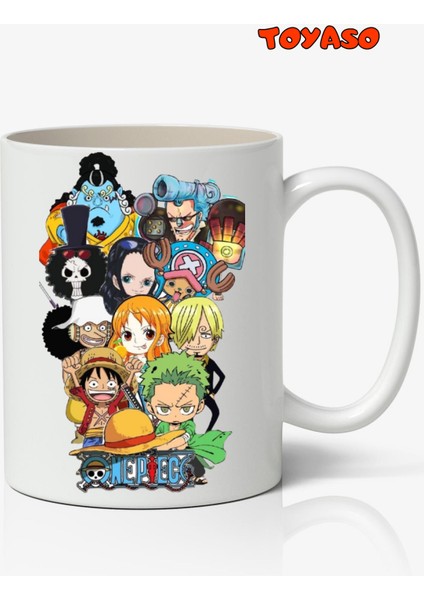 One Piece Karakterler Anime Temalı Beyaz Kupa Bardak Sevgiliye Arkadaşa Hediye
