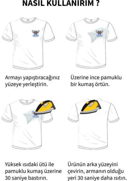 Ütü Ile Yapışan Arma Patch 5'li Set - Dragon Ball Goku Gi, Escanor, One Piece Luffy, Zoro, Whitebeard