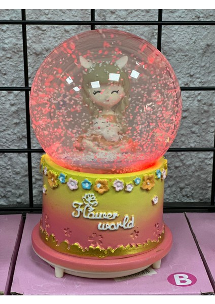 Kedi Seven Kız Temalı Işıklı Müzikli Kar Püskürtmeli Büyük Boy Pilli Kar Küresi fiyatları