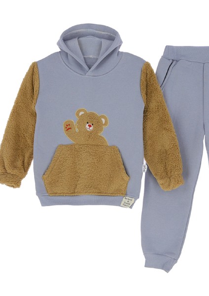 Erkek Çocuk Welsoft Kumaş 2'li Takım (Kapüşonlu Sweat+Polar Alt) 12377 fiyatları