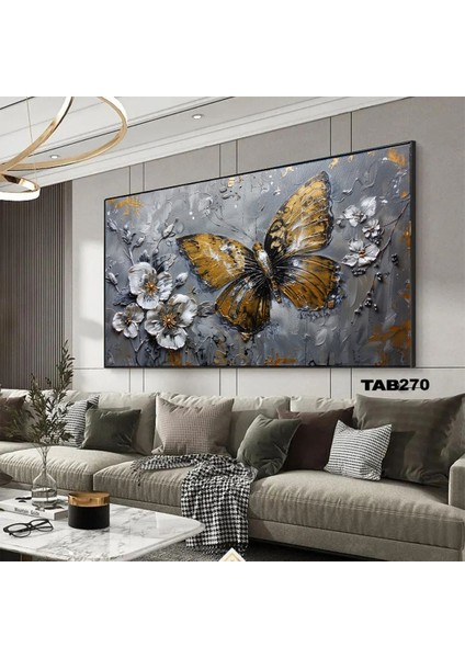 Kelebek Model Kanvas (Led) Işıklı Tablo