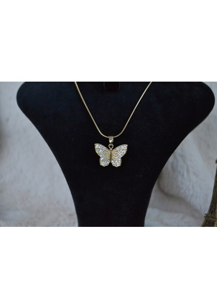 Kelebek Temalı Kadın Çelik Kolye modelleri