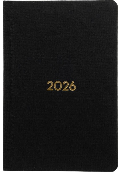 Ajandası Yeniköy 2026 Siyah - Haftalık Keten Sert Kapak Cep Boy 9X14