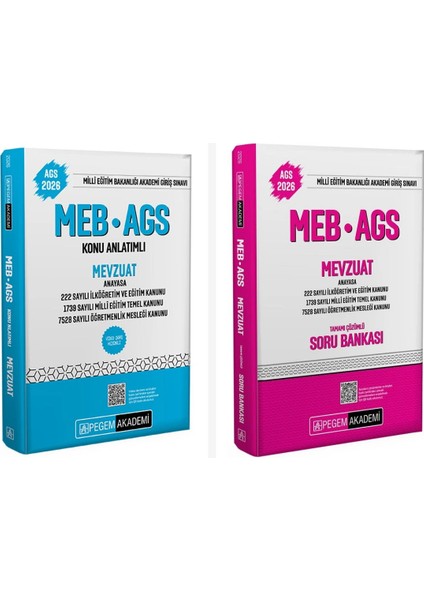 Pegem 2026 MEB AGS Mevzuat Konu Anlatımlı Soru Bankası Seti Pegem