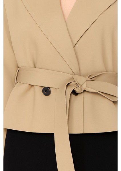 Dokuma Trençkot Crop Blazer ceket fiyatları