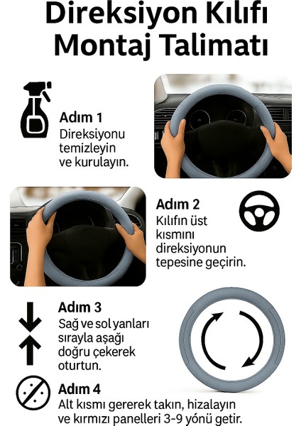 Tesla Model 3 2019-2025 Geçmeli Direksiyon Kılıfı Delikli Gri Deri indirimleri