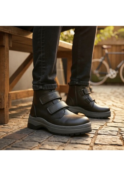 Hakiki Deri Kürklü Erkek Çocuk Botu Ortopedik modelleri