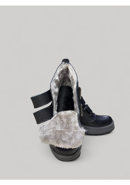 Hakiki Deri Kürklü Erkek Çocuk Botu Ortopedik