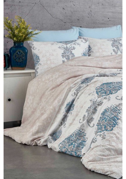 Çift Kişilik Nevresim Takımı Pamuklu Mavi Asalet modelleri