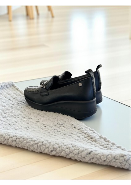 D25KA-3565 Siyah Msr Hakiki Deri Tam Ortopedik Kadın Casual Günlük Ayakkabı fırsatları