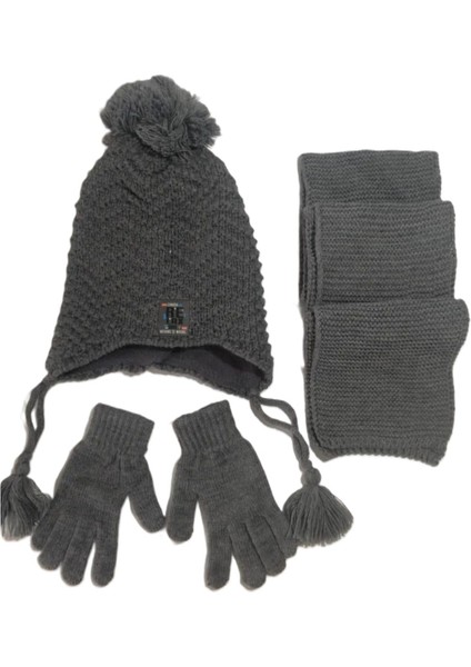Unisex 4-8 Yaş Çocuk Ponponlu Bere Atkı Eldiven 3'lütakım modelleri
