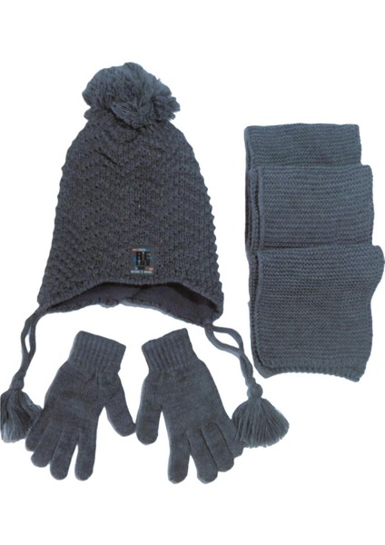 Unisex 4-8 Yaş Çocuk Ponponlu Bere Atkı Eldiven 3'lütakım fırsatları