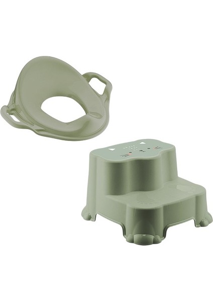 Kaydırmaz Çift Basamaklı Çocuk Taburesi ve Klozet Tuvalet Alıştırma Adaptörü 2’li Set
