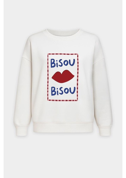 Kadın Premium Kumaş Şardonlu Baskılı Oversize Sweatshirt fiyatları