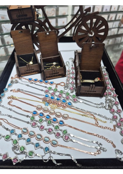 925 Ayar Papatya Silver Kedi Gözlü Taşlı Ithal Bileklik.rose.gold.rodaj indirimleri