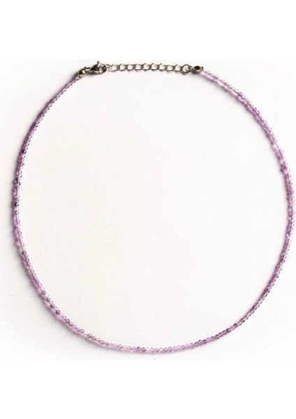 Ametist 2 mm Faset Kesim Dizi Doğal Taş Kolye