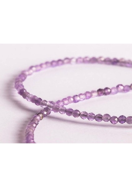 Ametist 2 mm Faset Kesim Dizi Doğal Taş Kolye fiyatları