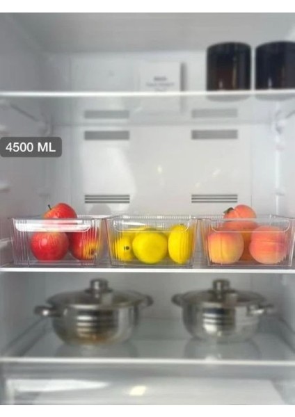 Kapaksız Şeffaf Buzdolabı Organizeri ve Saklama Kabı 4500ML