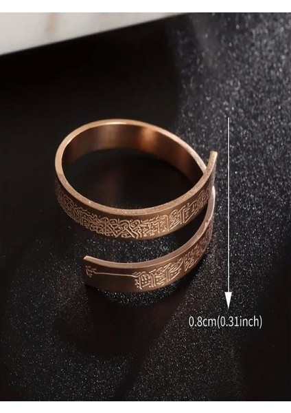 Erkekler ve Kadınlar Için Şık Ayarlanabilir Kur'an Yüzüğü-Paslanmaz Çelik modelleri