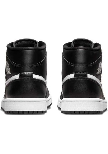 Air Jordan 1 Mid Unisex Leather Sneaker Hakiki Deri Bilekli Günlük Spor Ayakkabı Siyah fırsatları