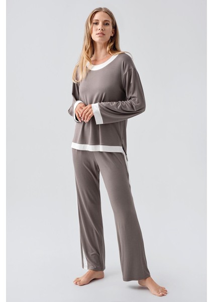 Uzun Kollu Basic Esnek Viskoz Pijama Takım 18209 fiyatları