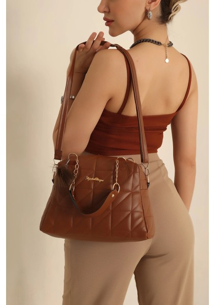 Taba Kapitone Tasarım El Kol ve Omuz Çantası