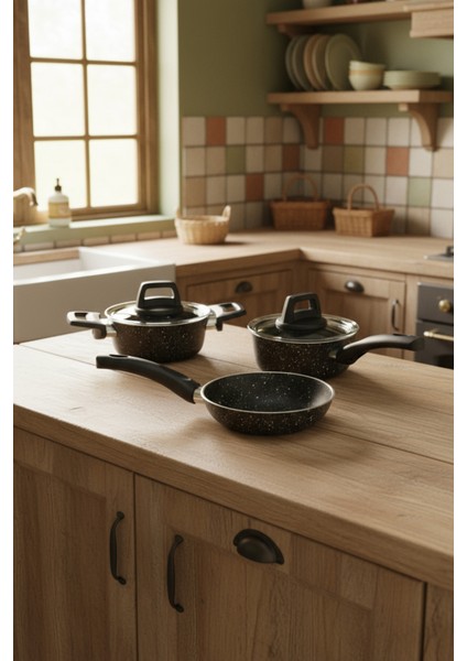 Sakura 5 Parça Tencere Seti Gri modelleri