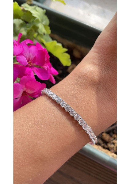 4mm Su Yolu Bileklik 925 Ayar Gümüş Farklı Renklerde Sipariş Oluşturabilirsiniz fiyatları