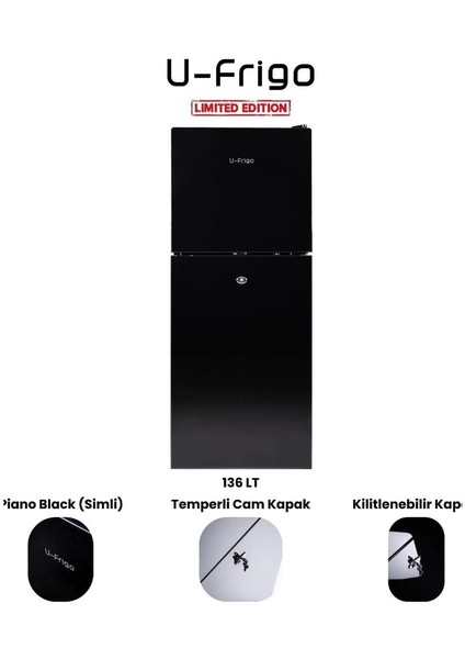 Karavan/tekne Buzdolabı 136 Litre 12V/24V - Tamperli Cam Kapak - Siyah fiyatları