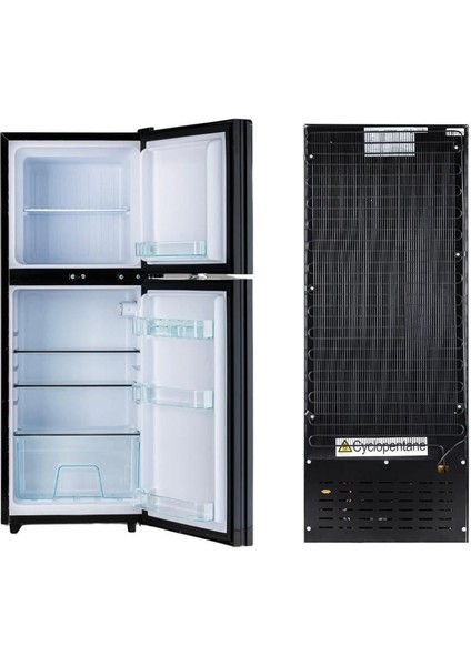 Karavan/tekne Buzdolabı 136 Litre 12V/24V - Tamperli Cam Kapak - Siyah modelleri