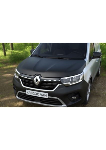 Renault Kangoo ve Express 2022 Sonrası Kaput Maskesi – Düz Siyah Deri Görünümlü Koruma