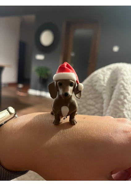 Santa Dog Figür Seti – Noel Şapkalı Köpek Dekoru (5’li Set) fırsatları