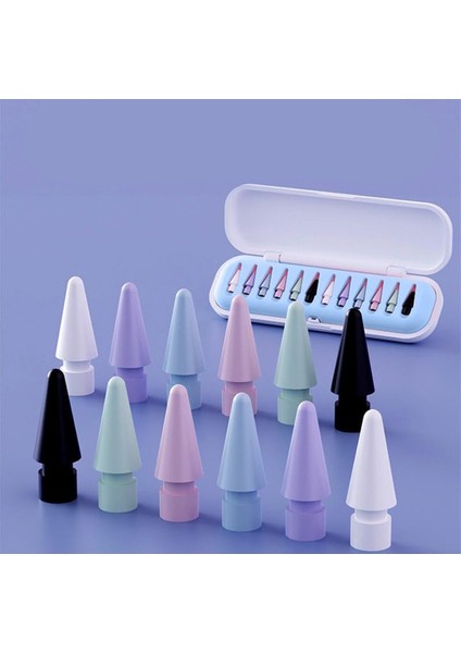 Apple Pencil 2./1. Nesil ve Apple Pencil Pro/usb-C Için iPad PRO/MINI/AIR/A16 10. 11. Nesil Dayanıklı Renkli 12 Adet Mix Yedek Kalem Uçları Color