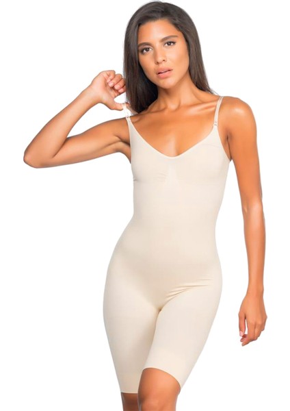 Tam Boy Paçalı Ten Korse