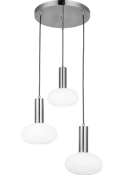 Kabo 3'lü Sıralı Antik Krom Avize