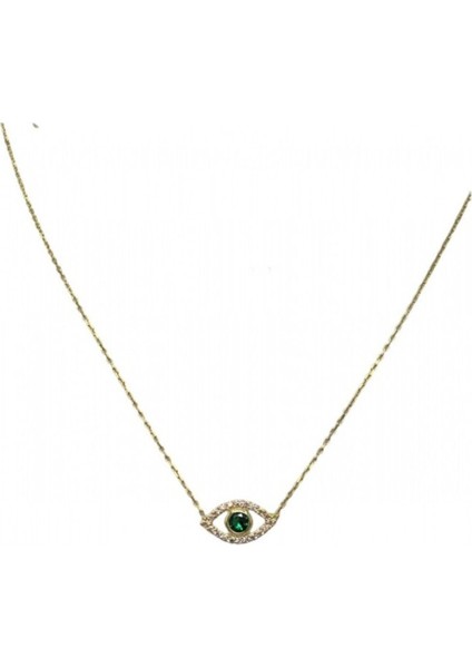 Yeşil Taşlı Göz Kolye