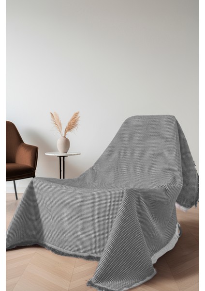 Pamuklu Koltuk Şalı 170X170 cm – Saçaklı Tv Battaniyesi & Tekli Koltuk Örtüsü